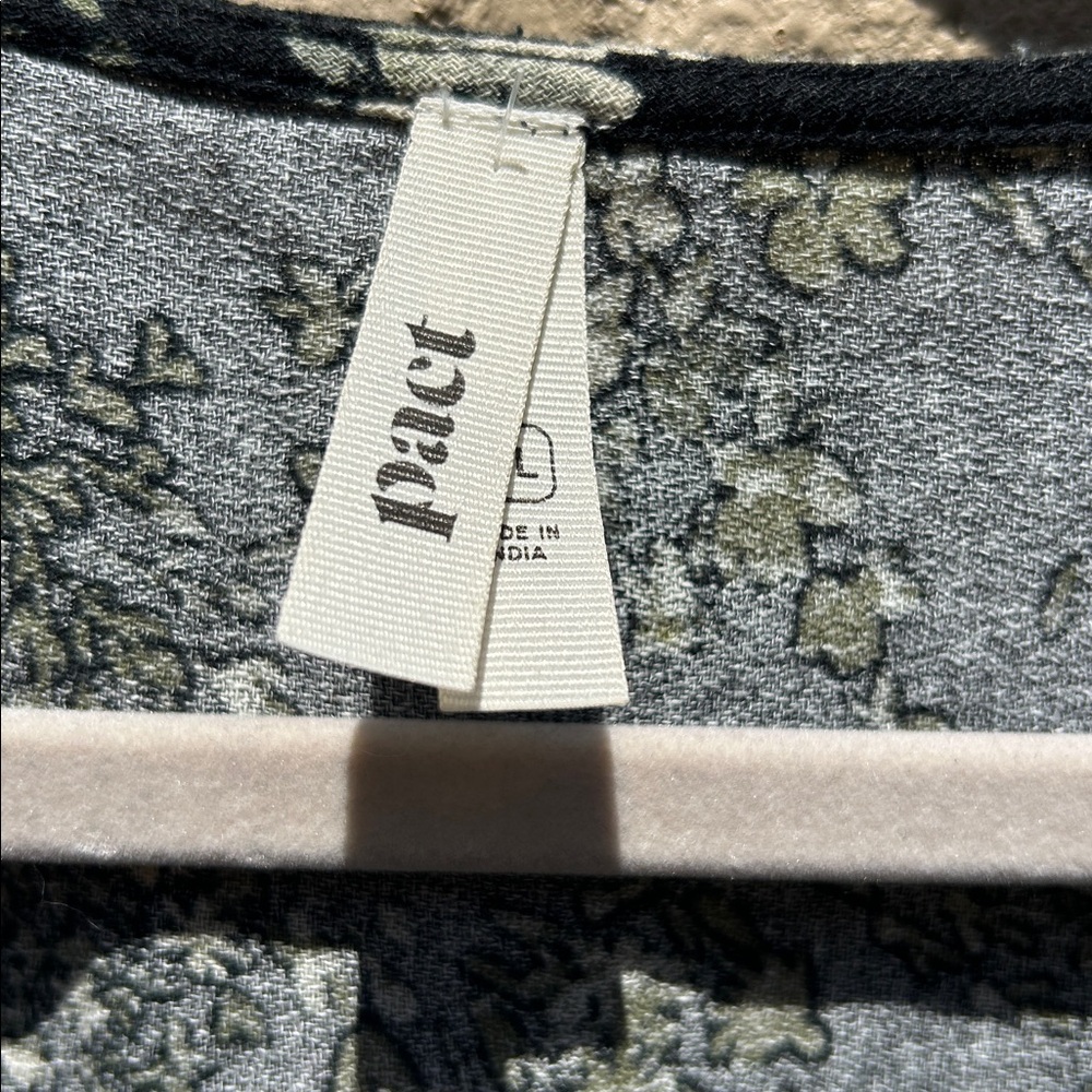 Pact Women's Cafe Crepe Wrap Dress XL Black Wild Flower Print - Picture 7 of 13